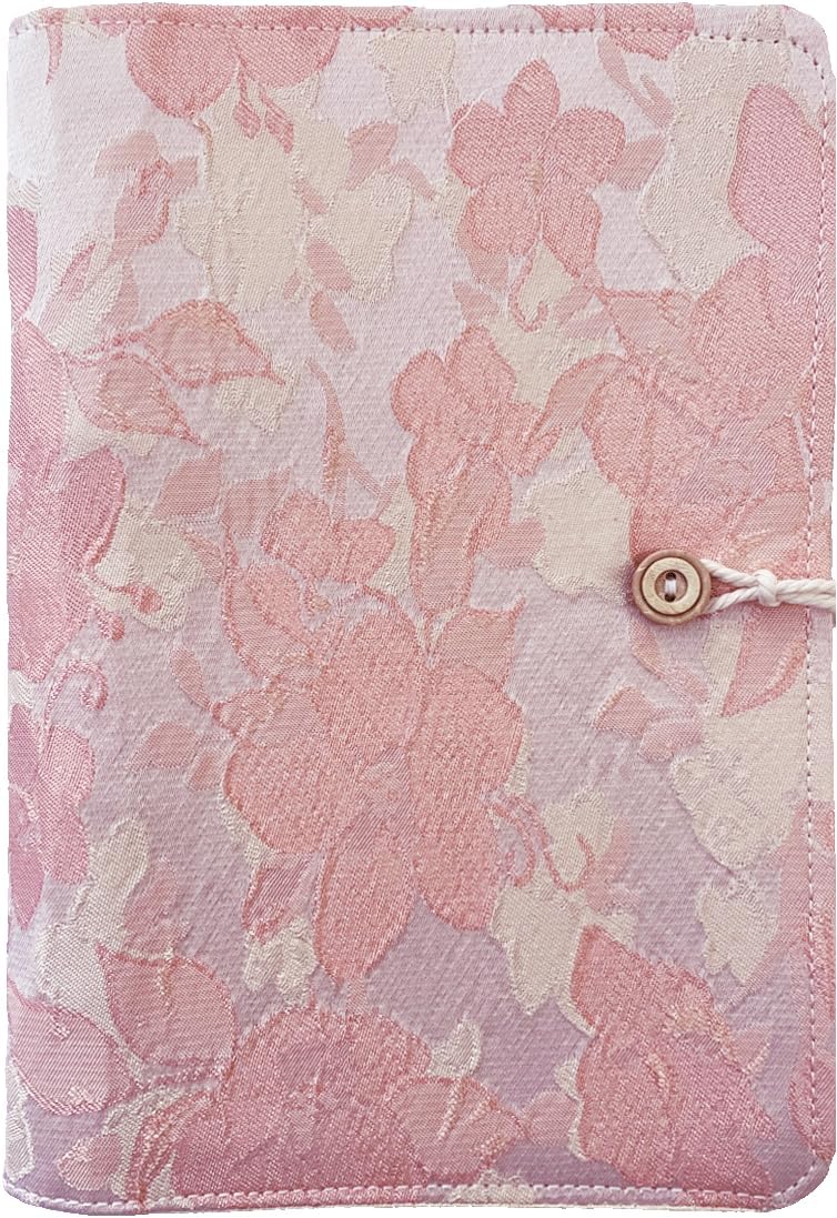 ipoul A5 Binder, 6 Ring Binder, Refillable Notebook, Embroidery Journal, Budget Binder, Sketchbook 6"x8", Travelers Journal, Gift for Girls, Pink Peach Blossom, Planner Binder - Image 1